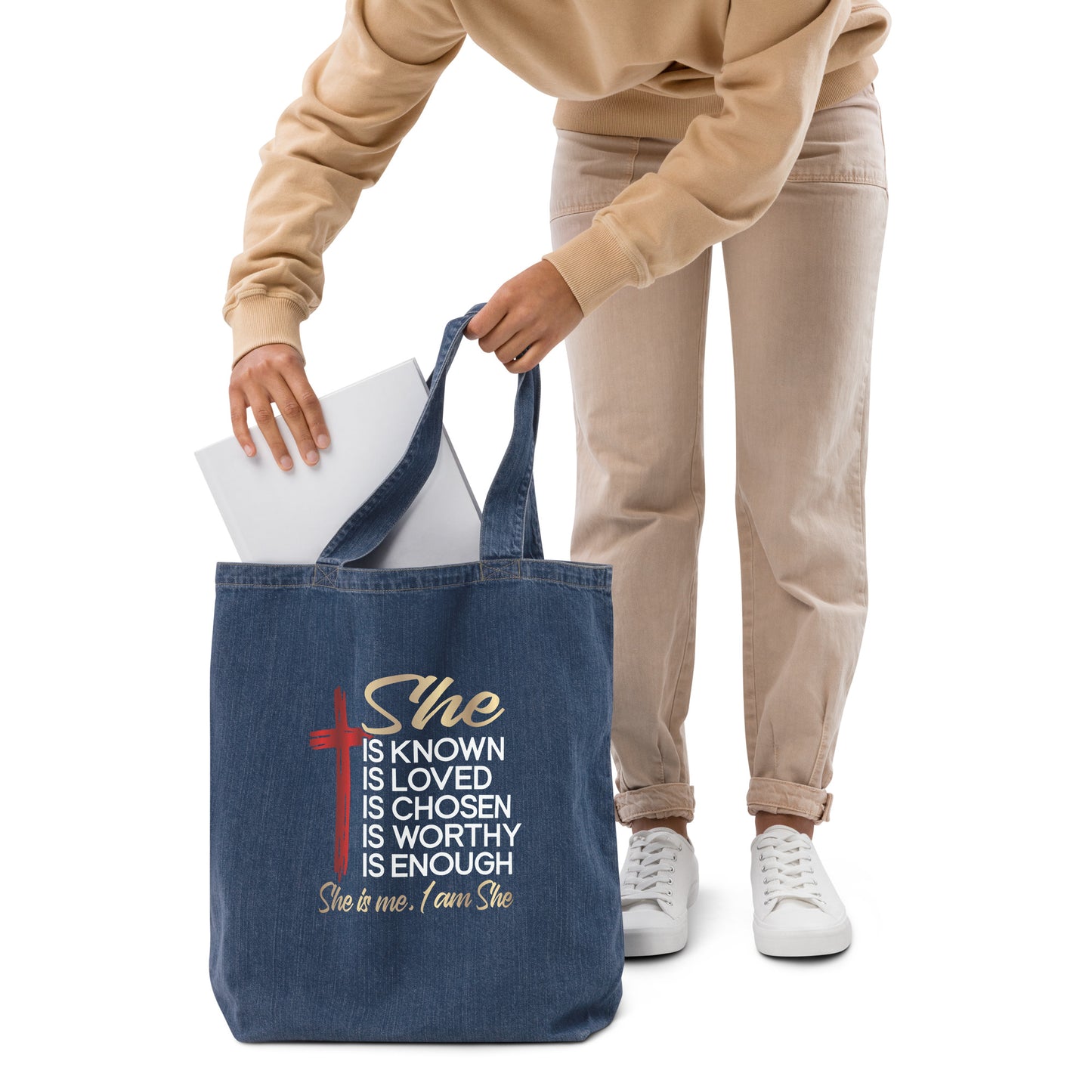 Organic (SHE) Denim Tote Bag