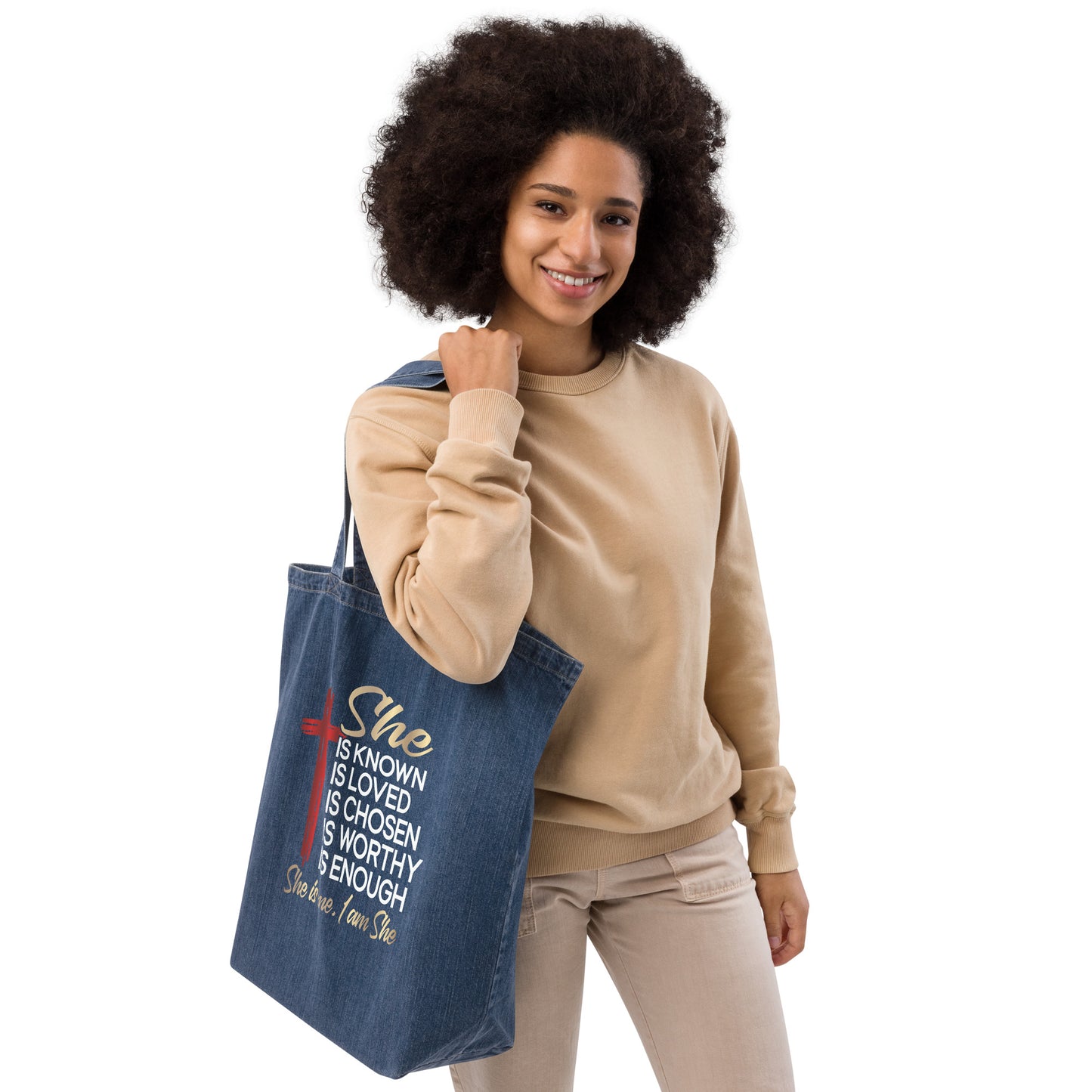 Organic (SHE) Denim Tote Bag
