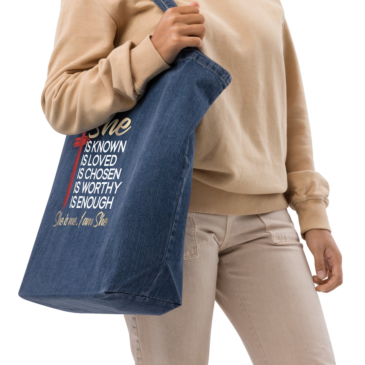 Organic (SHE) Denim Tote Bag